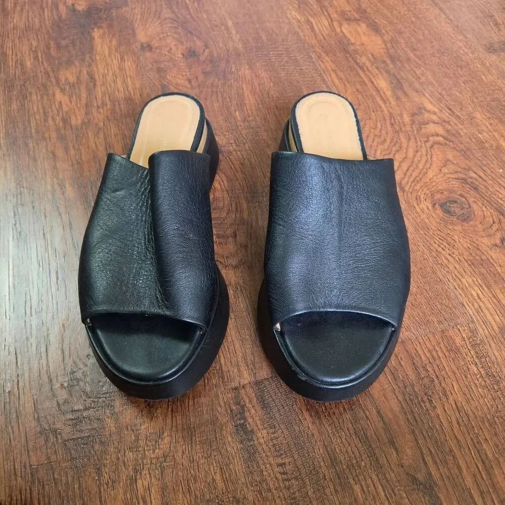 Paloma Barcelo Platform Leather Slides